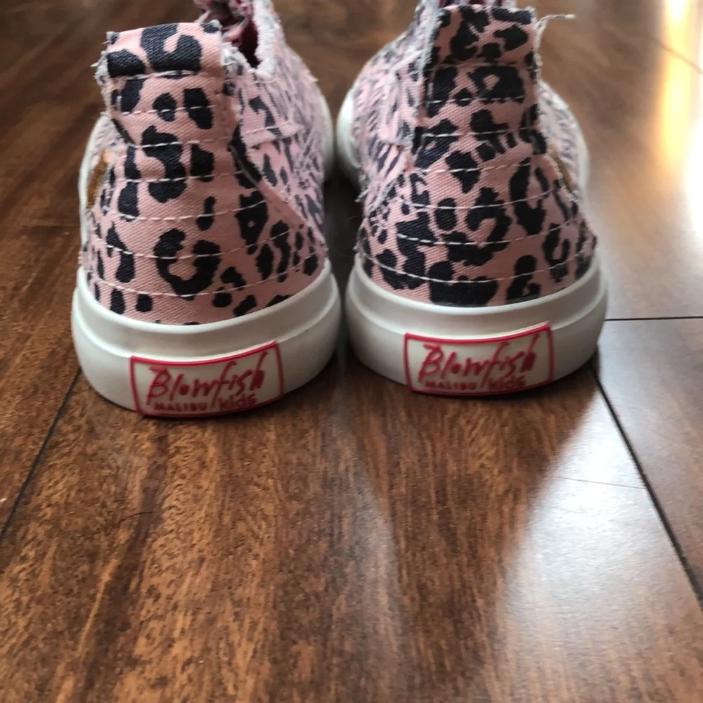 Blowfish Pink Leopard Print Slip-On Kids Sneakers
